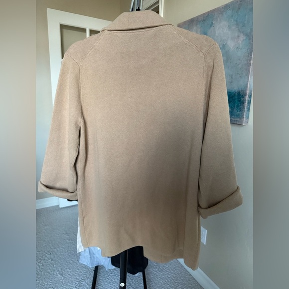 NWT New Quince 100% Organic Cotton Knit Blazer Camel Small - Picture 4 of 5